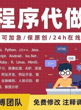 程序代写代做python代写java代编程/c++等众多语言一应俱全