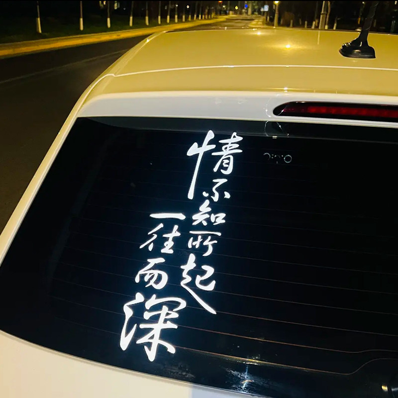 情不知所起一往而深汽车贴创意个性遮挡划痕车门玻璃电动车装饰贴