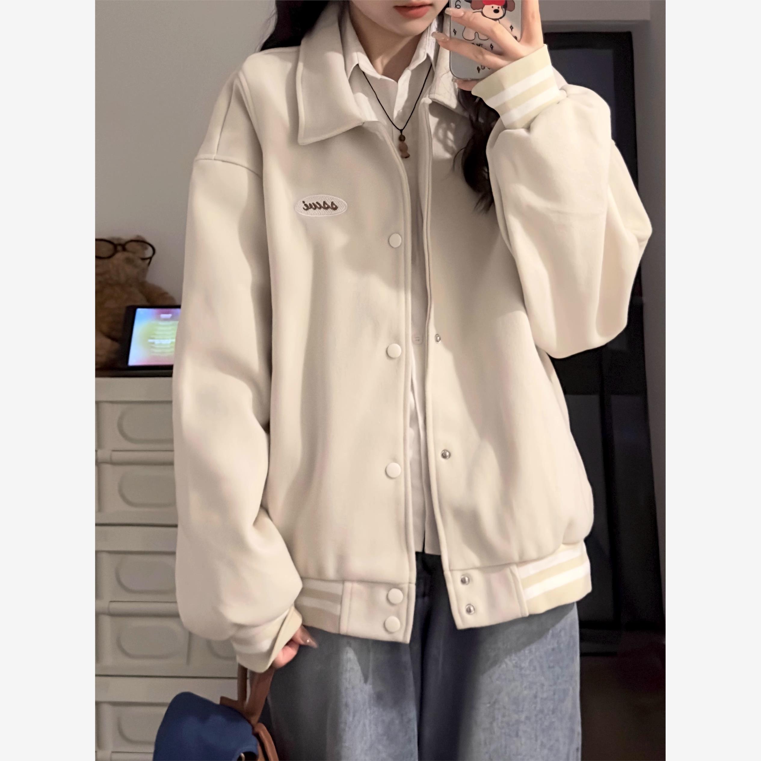 美式覆古棒球服外套女秋季2025新款设计感小个子休闲 夹克上衣春