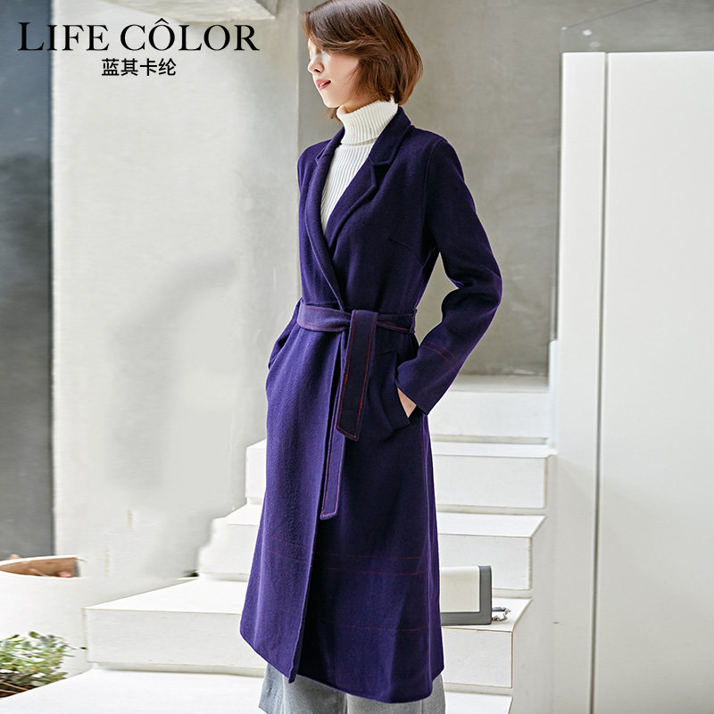 小众设计感秋冬断码加厚纯羊毛双面呢大衣女长款西装领修身,女装/女士精品,毛呢外套,淘宝优惠券,粉丝福利购,淘宝优惠卷