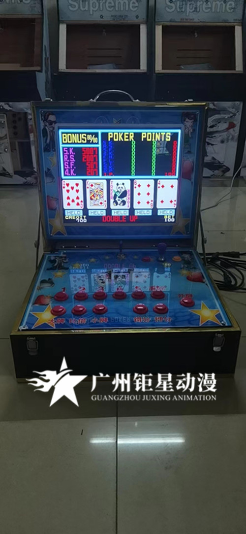 ATT2连环炮翻牌扑克游戏机 att2/att3便携式家用 街机 17寸手提箱
