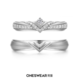 ONE 梵誓燕尾骑士结婚对戒小众对戒18K金钻石男戒定制婚戒 SWEAR