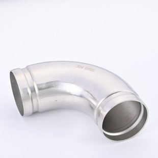 304不锈钢沟槽90度弯头 卫生级薄壁卡箍等径管件燃气水管弯管接头