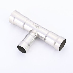 304不锈钢环压式异径三通燃气管穿线水管接头配件双卡压管件管子