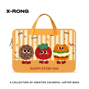 湘融可爱美食汉堡笔记本电脑包手提苹果14寸联想小新华为15.6寸上班通勤平板收纳包新款