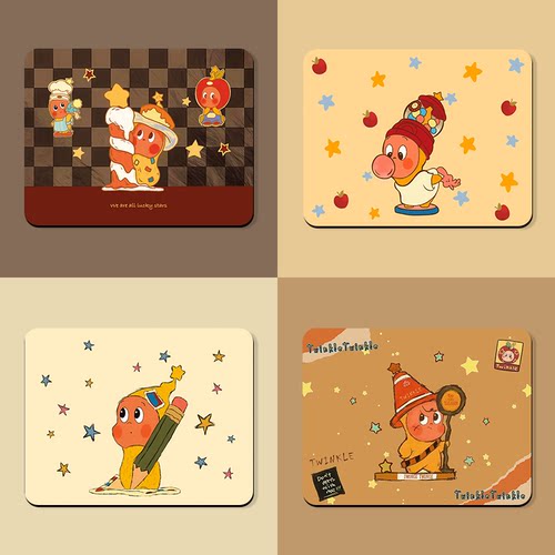 卡通星星人鼠标垫小号高颜值办公桌防滑耐脏电脑键盘学生桌面垫新