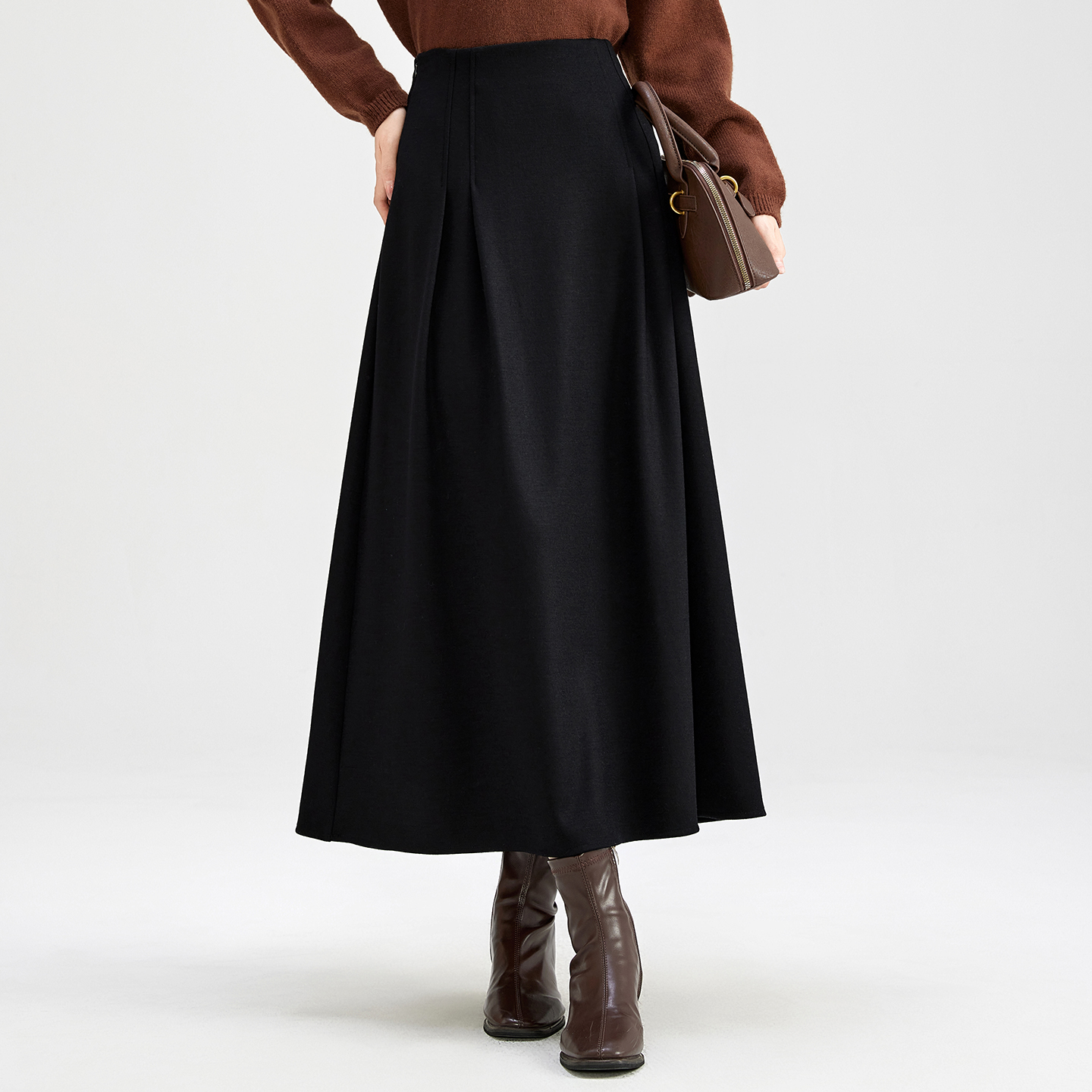 水墨佳人高腰显瘦遮胯A字裙