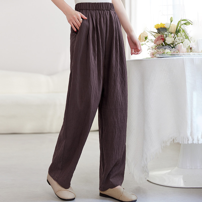 水墨佳人真丝桑蚕丝长裤子女款夏季气质高腰松紧腰休闲百搭休闲裤,女装/女士精品,休闲裤,淘宝优惠券,粉丝福利购,淘宝优惠卷