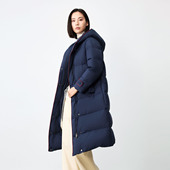 时尚 连帽外套减龄羽绒服 95鹅绒冬季 长款 过膝防风 水墨佳人新款