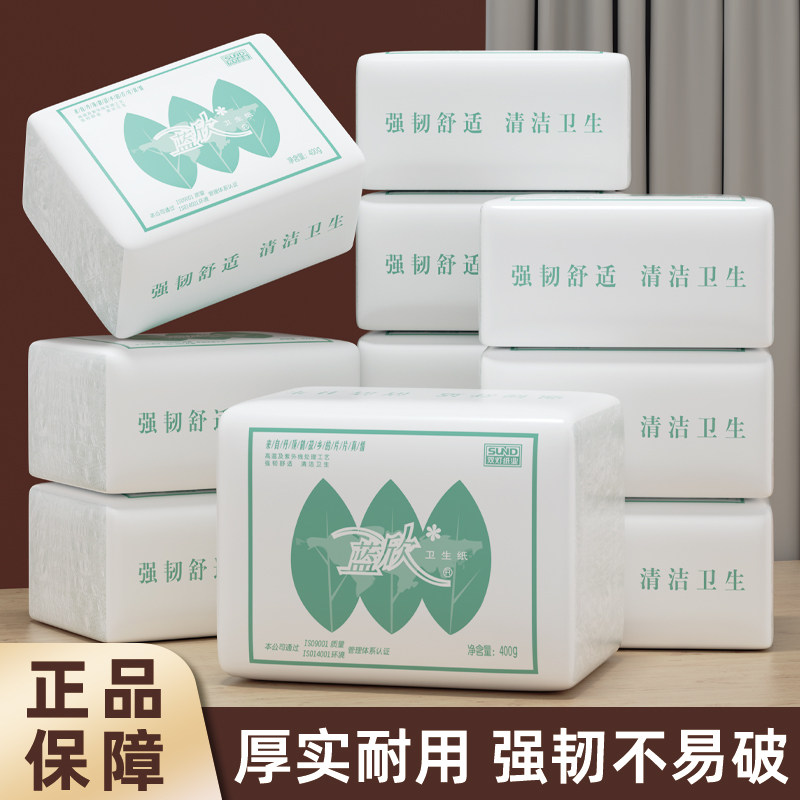 双灯蓝欣400卫生纸厕纸家用实惠装整箱平板纸刀切纸厕用老式草纸