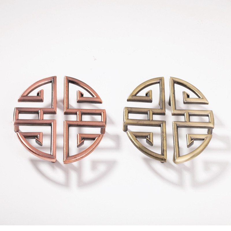 锌合金圆形抽屉实木镂空衣柜把手