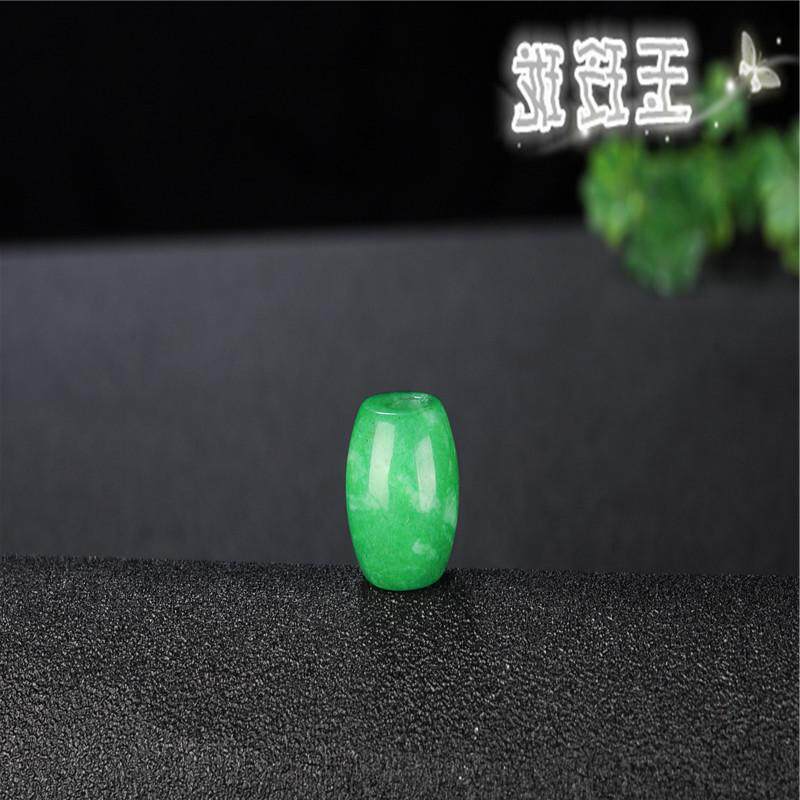 玉玲珑缅甸满绿翡翠转运珠吊坠冰糯种阳绿飘花路路通吊坠项链