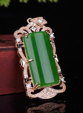 缅甸翡翠平安无事牌男女款吊坠