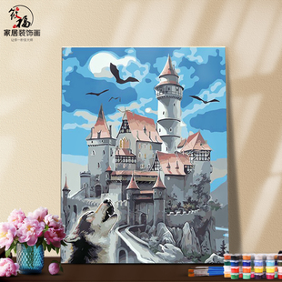 DIY数字油画自己填色大本钟圣徒蓬蒿的大教堂俄罗斯家居装饰新款