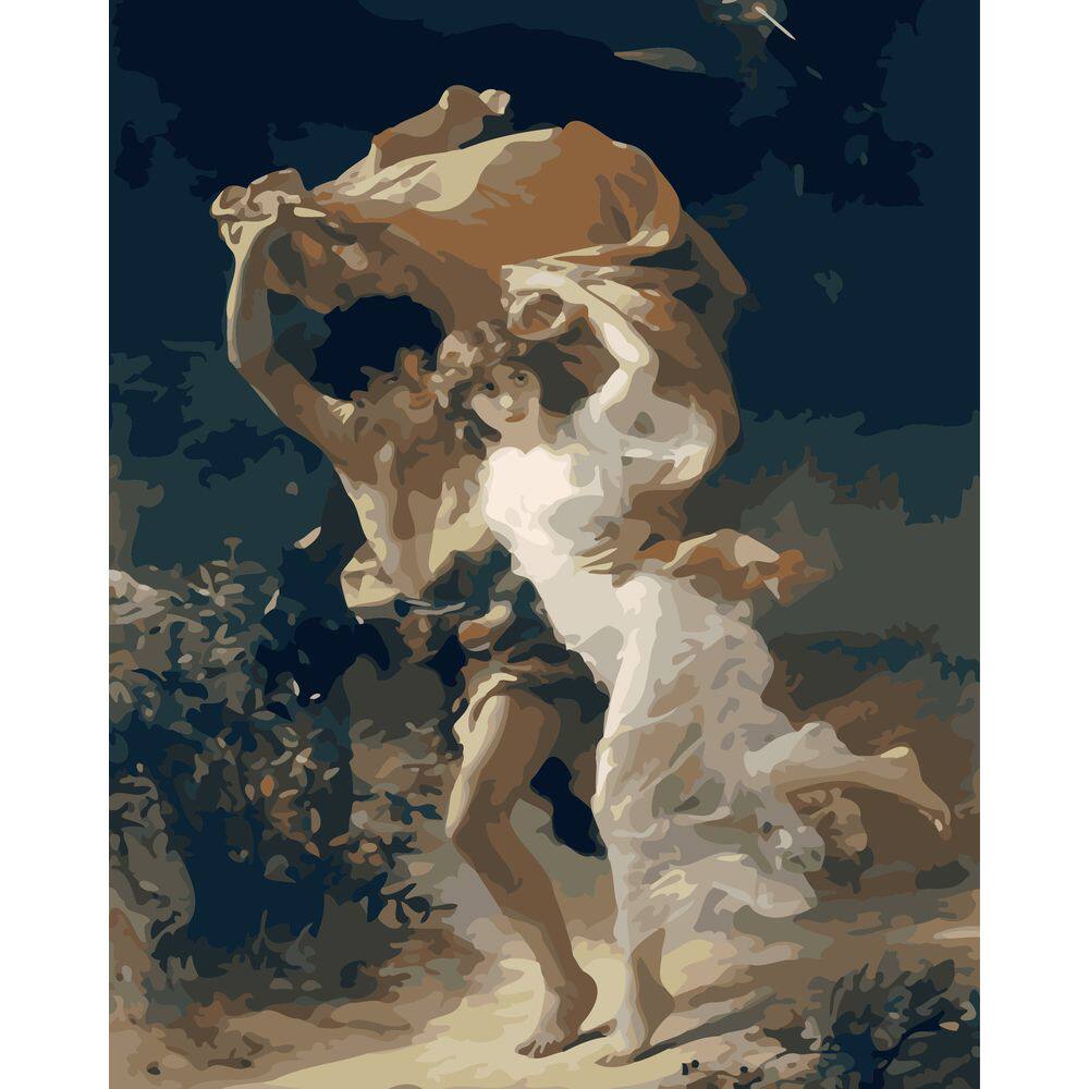 diy数字油画自己填色材料包暴风雨奥古斯特·考特 骑士精神装修画