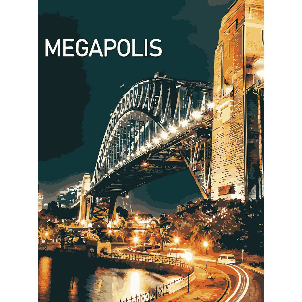 diy数字油画自己填色材料包世界著名城市夜色霓虹万家灯火装饰画