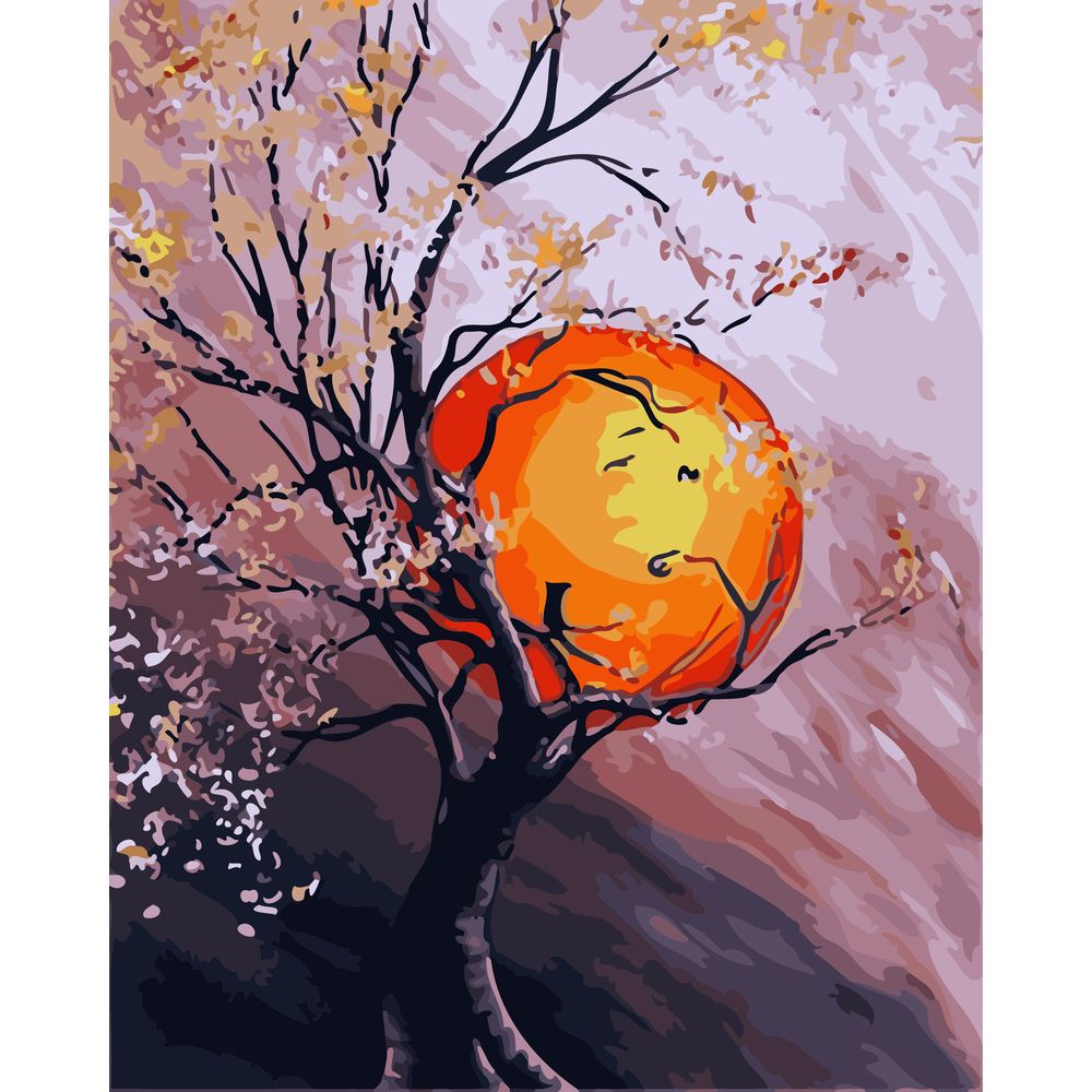 diy数字油画自己填色材料包山上的月亮月圆人团圆海上月色装饰画