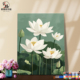 DIY数字油画材料包自己填色生香荷芙蕖菡萏白色莲花植物装 饰画A