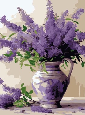 数字油画填色材料包花卉薰衣草