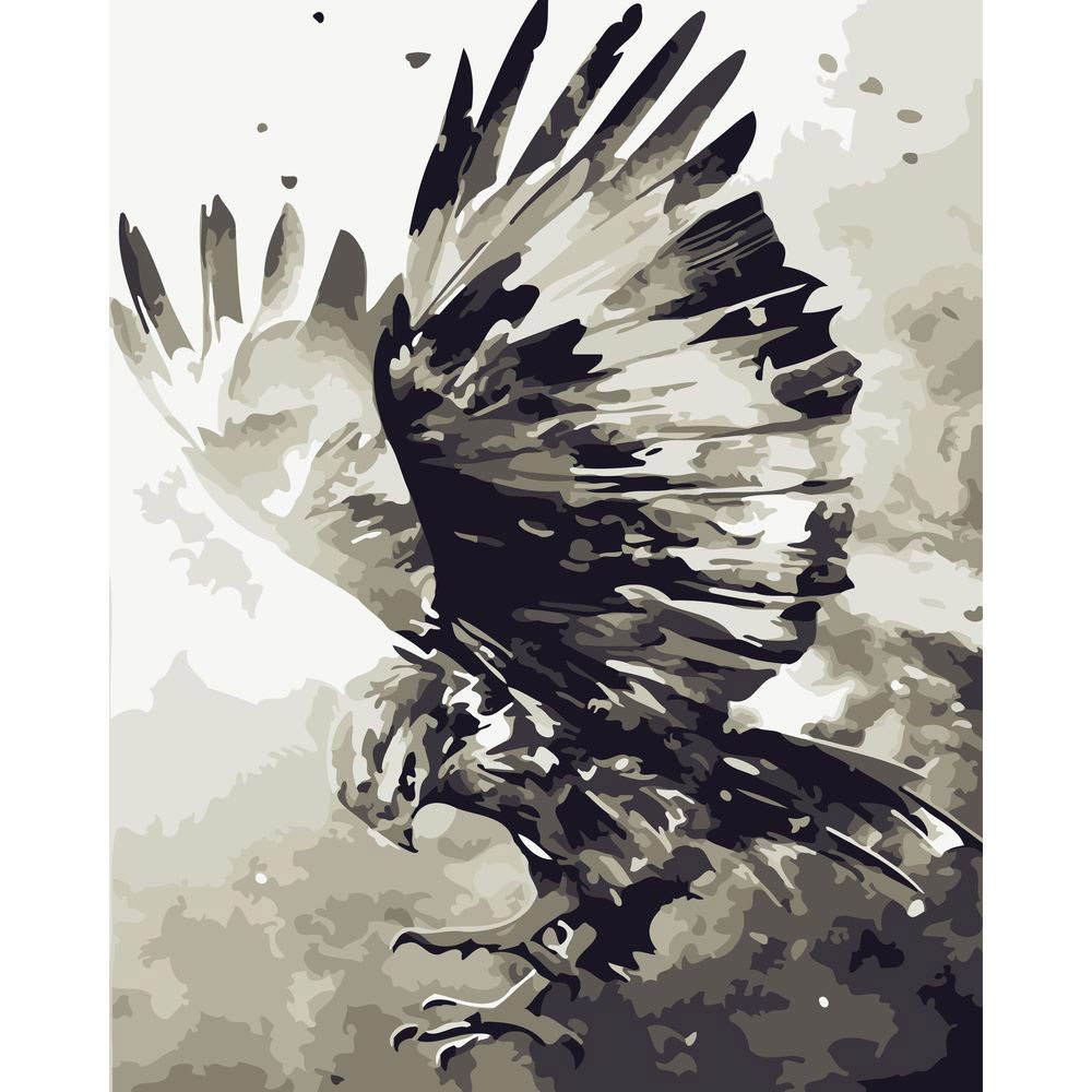 diy数字油画自己填色材料包老鹰大展宏图展翅高飞白头海雕装饰画