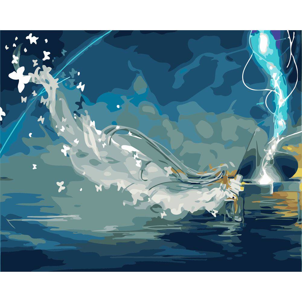 diy数字油画自己填色材料包天空梦奇幻影 钢琴女孩世界动漫装饰画