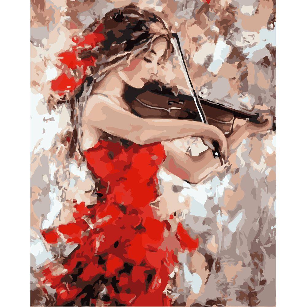 diy数字油画材料包自己填色拉弹琴跳舞的女孩翩翩起舞家居装饰画