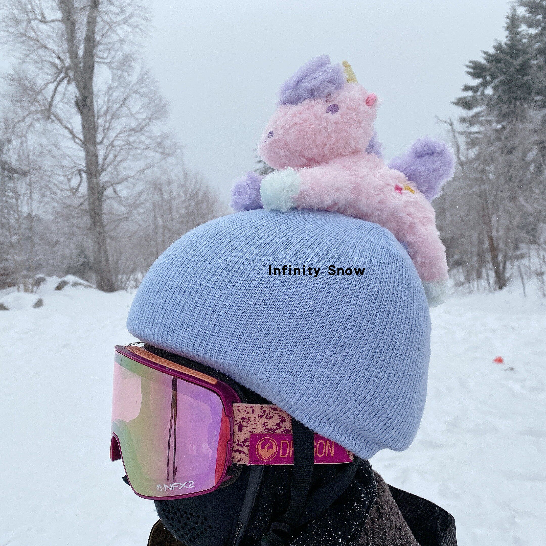 滑雪头盔套毛线软盔雪帽雪盔辫子头套雪帽兔子耳朵装饰头盔罩帽子