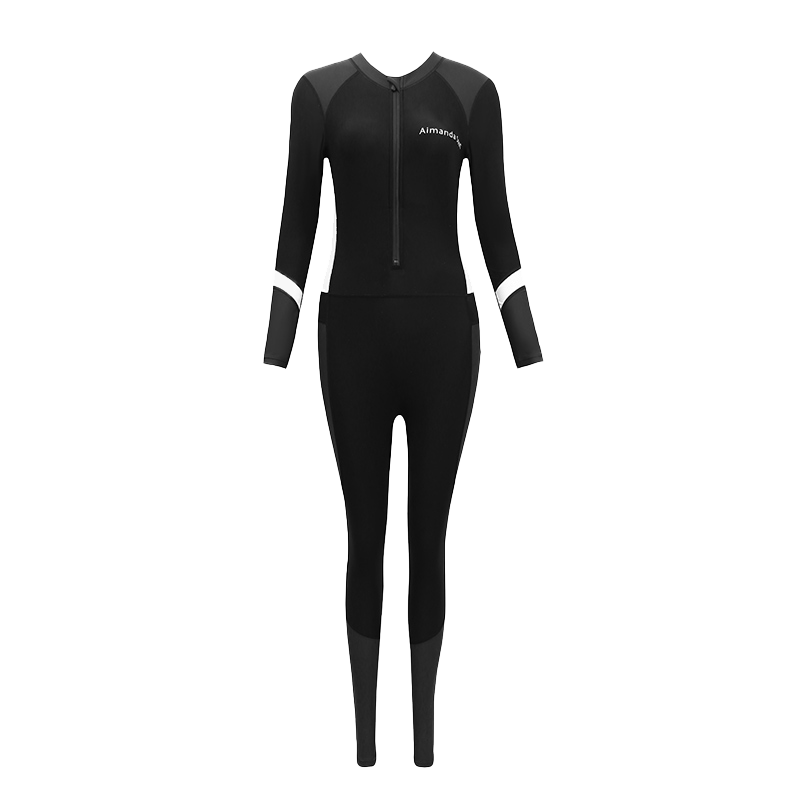 潜水服女防水母衣全身防晒冲浪服自由浮潜服浆板长袖长裤连体泳衣