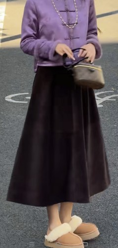 2026新年款款韩版时尚淑女中国风宽松显瘦有档次百搭金丝绒半身裙