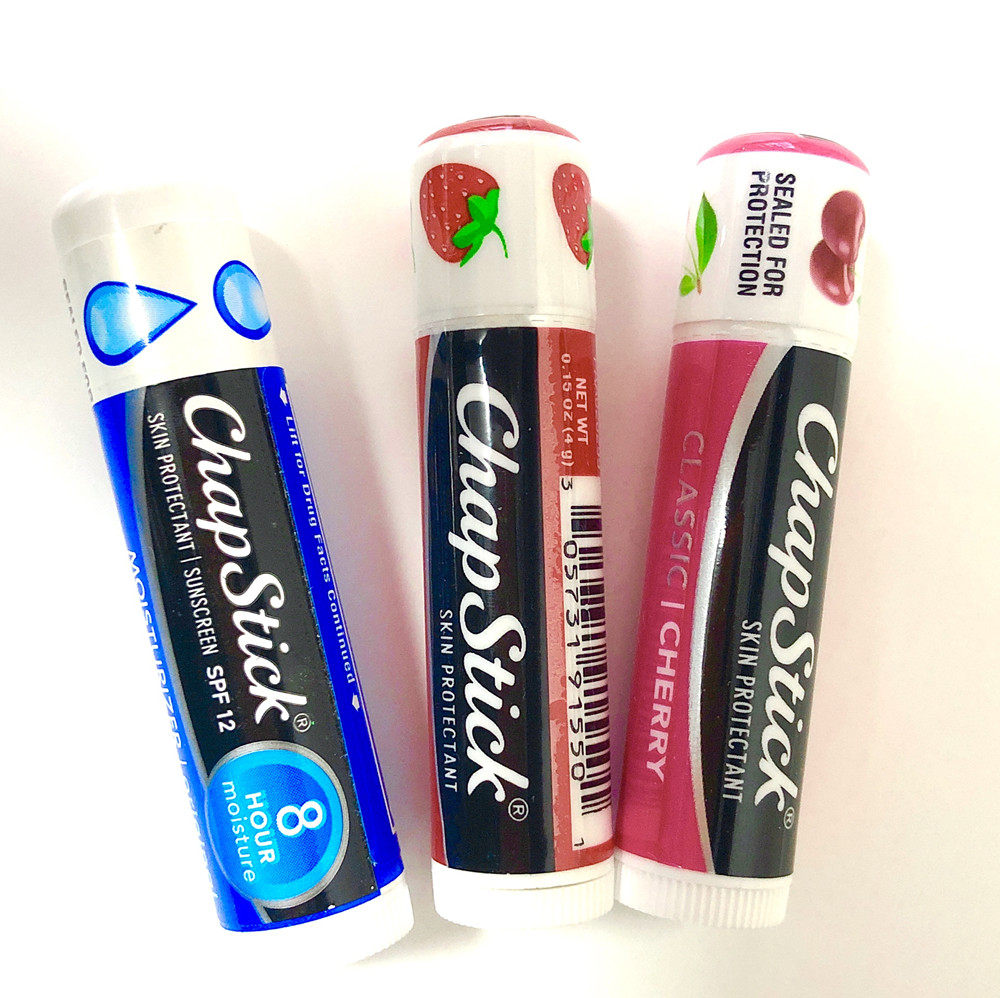 美国原装惠氏俏唇chapstick润唇膏4g 保湿滋润 草莓樱桃原味薄荷