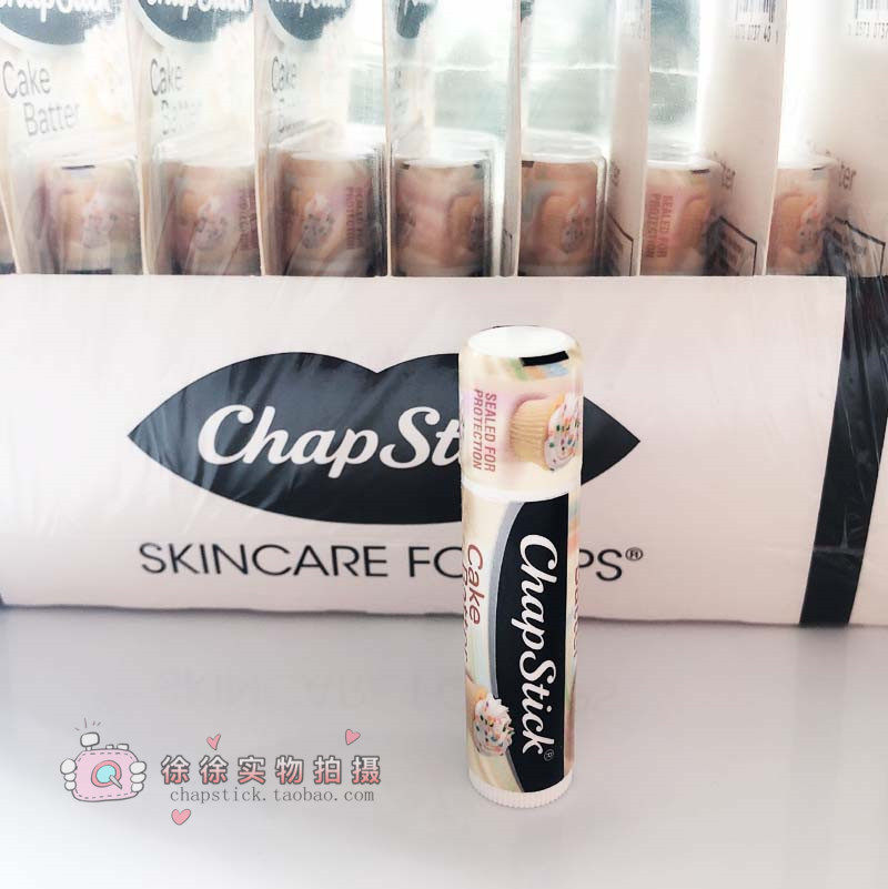 单支 蛋糕面糊 美国原装chapstick俏唇润唇膏4g 无色保湿
