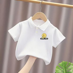 装 儿童纯棉中大童洋气短袖 夏季 polo衫 上衣 韩版 男女童卡通吸汗薄款