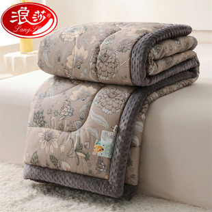 浪莎2025新款冬季豆豆被可机洗被子儿童空调被春秋成人被芯加厚绒