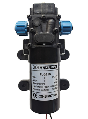 6V12V48V18V电动喷雾器泵24V60W4L回流隔膜泵4分泵直流螺纹泵