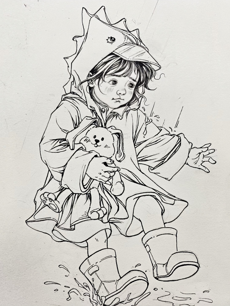 素描人像线描速写稿画像定制真人照片帮代画肖像画彩铅画手绘头像