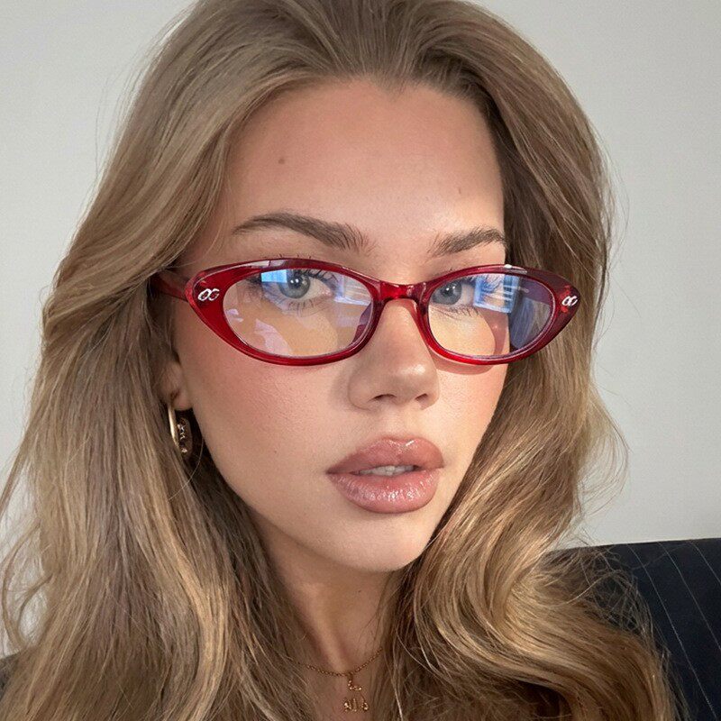 小框猫眼女欧美ins防蓝光平光镜韩版素颜气质防晒太阳镜复古墨镜