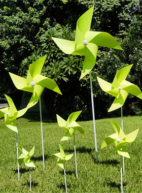 套装大风车纯苹果绿色露营布置装饰婚礼引路商场摆设舞台拍摄道具