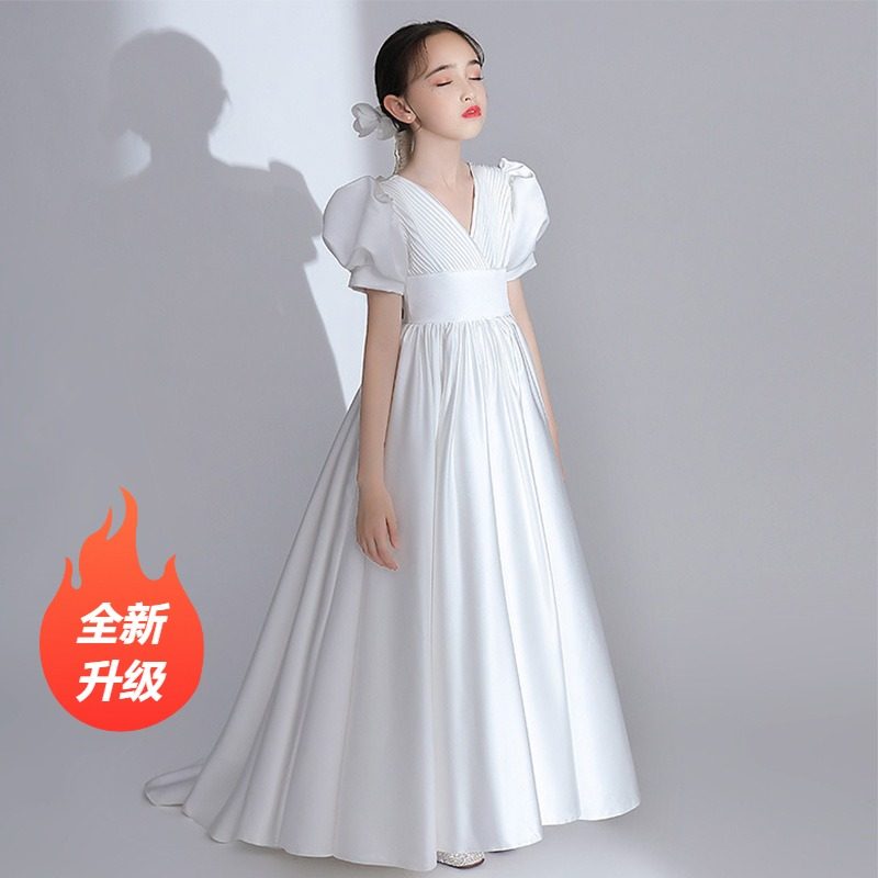 主持人礼服女中学生大童晚礼服2025冬季新款中学生钢琴比赛演出服