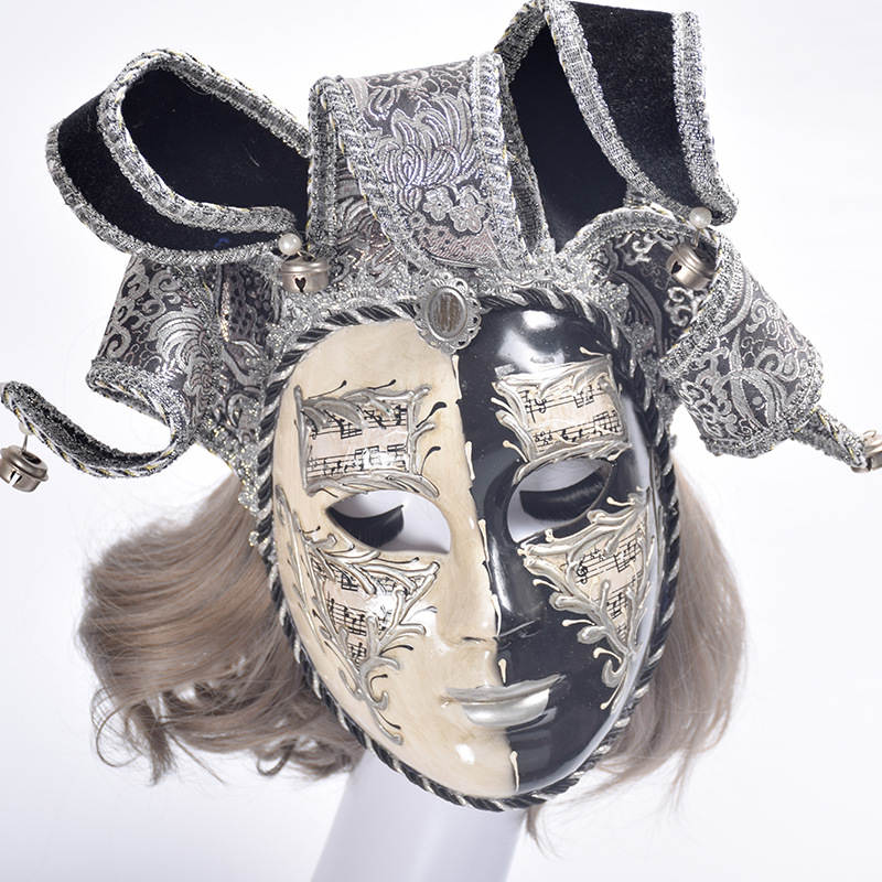 威尼斯面具化妆舞会派对全脸彩绘黑白双色面具Cosplay-封面