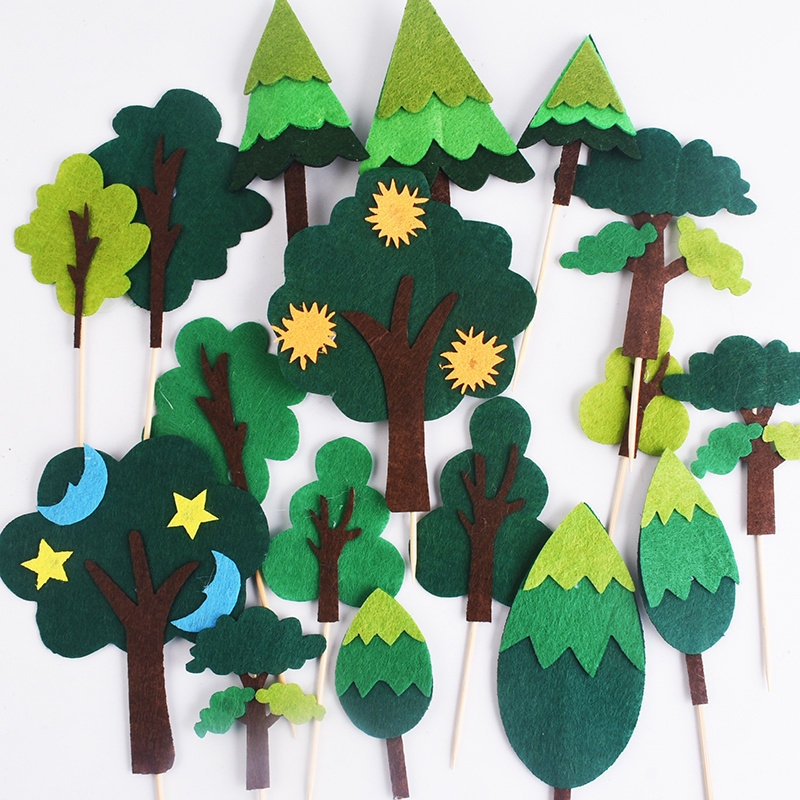 森林小树生日蛋糕装饰插件