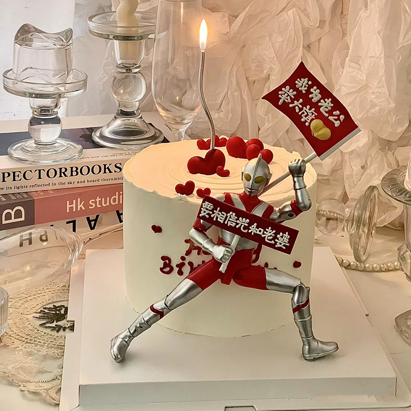 奥特曼搔首弄姿蛋糕装饰摆件