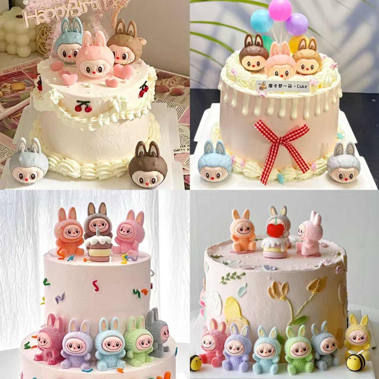 蛋糕装饰卡通玩具糕装饰摆件插件创意摆件新款拉布布生日蛋糕装饰