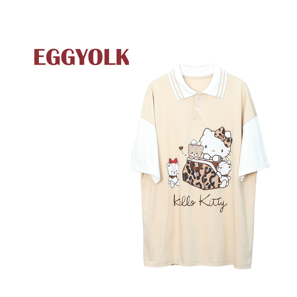 HelloKitty印花短袖POLO衫女夏