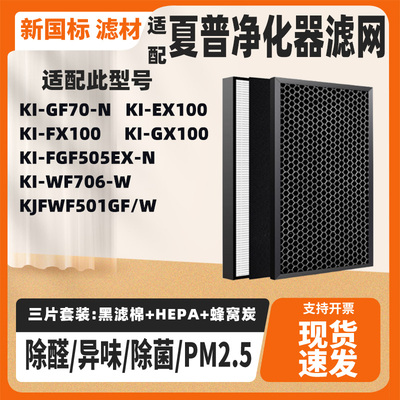 适配夏普空气净化器KJ-GF70-N KI-EX100/I-FX100/-GX100滤网芯