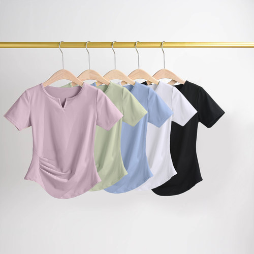 运动瑜伽服上衣女短袖t恤显瘦