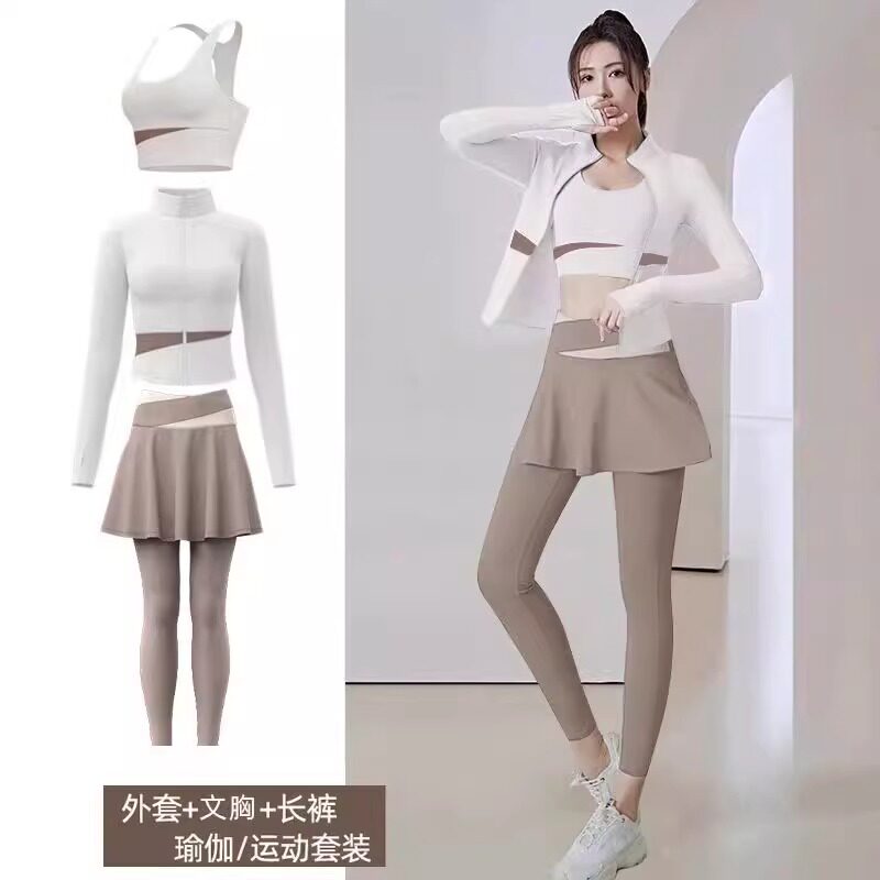 高腰提臀收腹假两件健身裤女春夏款跑步弹力速干紧身运动裤瑜伽裤