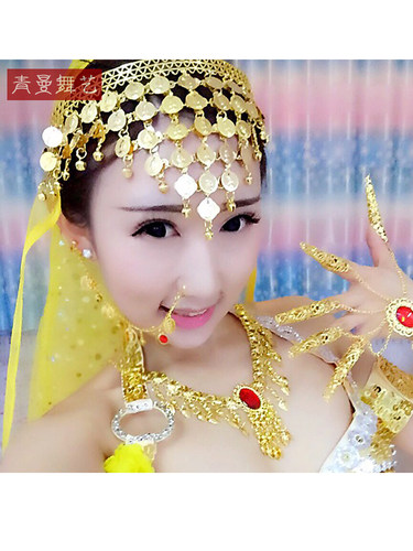 印度肚皮舞红宝石耳坠耳环