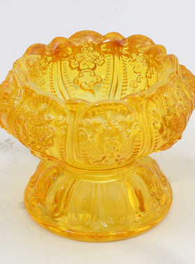 琉璃灯座烛台供灯供杯摆件家用蜡烛酥油灯座家用琉璃净水杯烛台