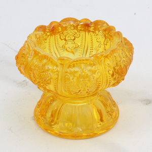 琉璃灯座烛台供灯供杯摆件家用蜡烛酥油灯座家用琉璃净水杯烛台