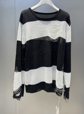 MACQNF正品时尚个性设计感流苏镂空针织衫宽松慵懒风上衣MQ89822